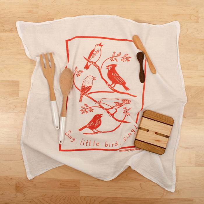 Flour Sack Dish Towel - Songbirds