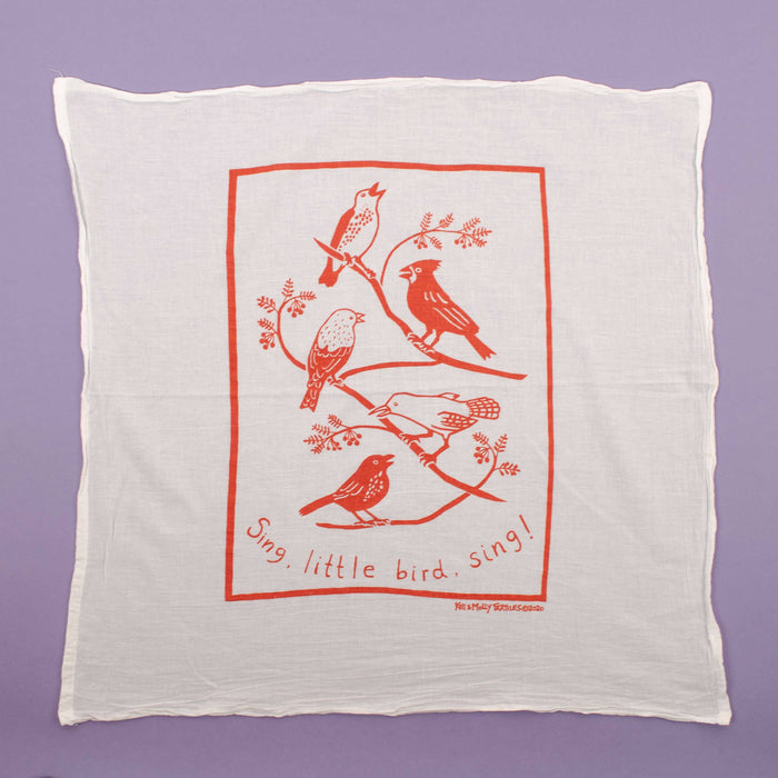 Flour Sack Dish Towel - Songbirds