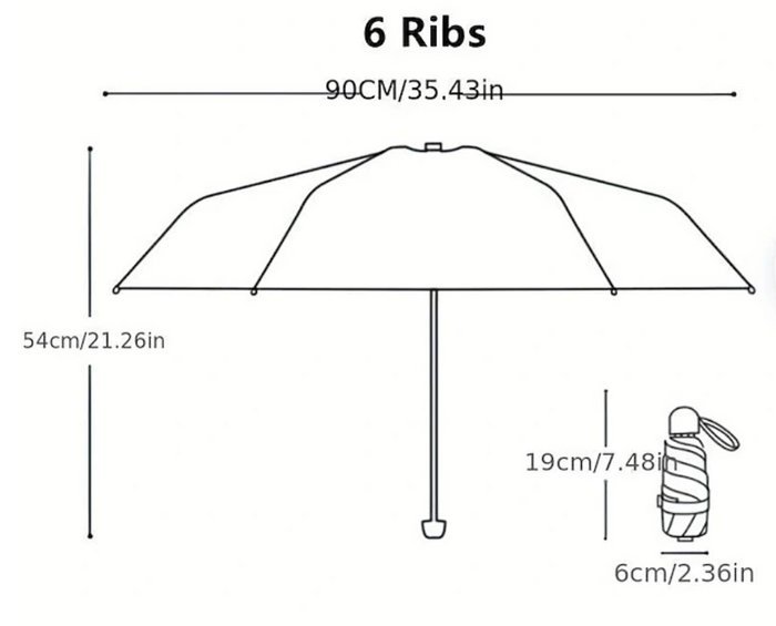 Folding Mini Umbrella 19cm