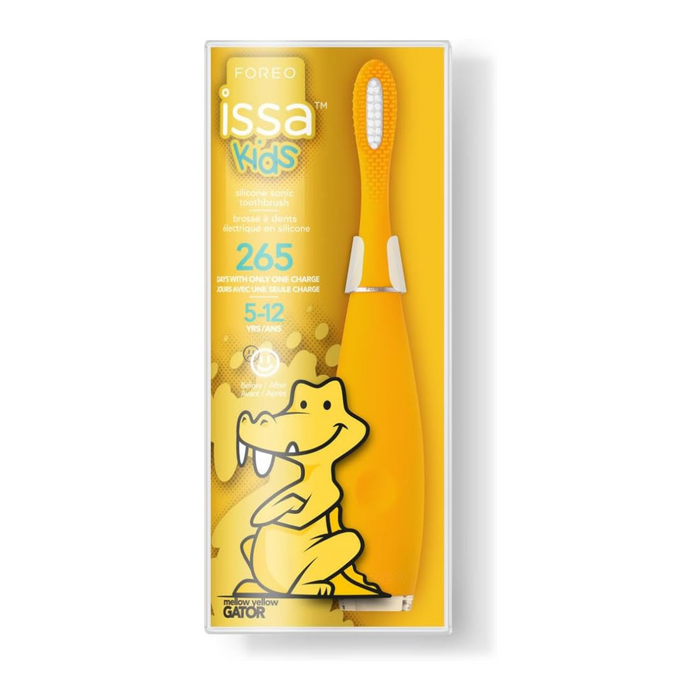 FOREO ISSA Kids Mellow Yellow Gator Electric Sonic Toothbrush For Kids 5 - 12 Years