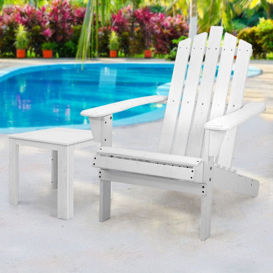 Gardeon Outdoor Sun Lounge Beach Chairs Table Setting Wooden Adirondack Patio Chair Lounges -Home Living Store - -