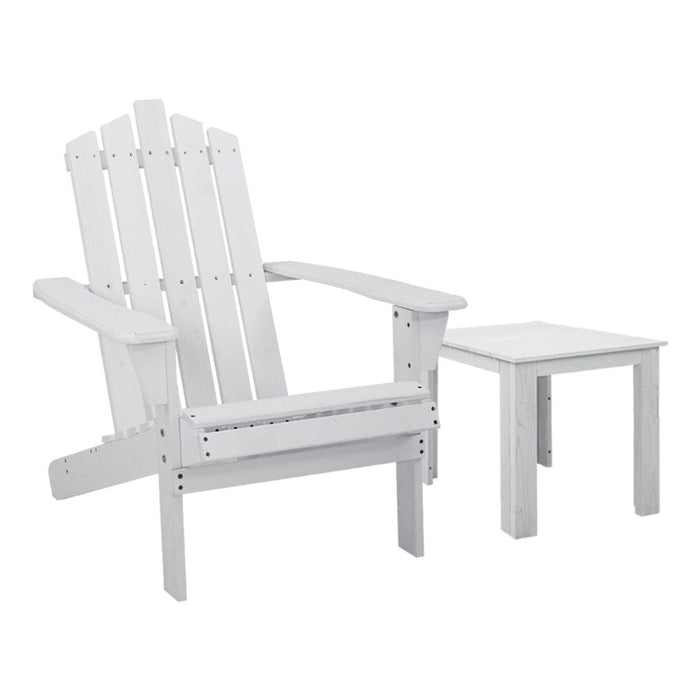 Gardeon Outdoor Sun Lounge Beach Chairs Table Setting Wooden Adirondack Patio Chair Lounges -Home Living Store - -