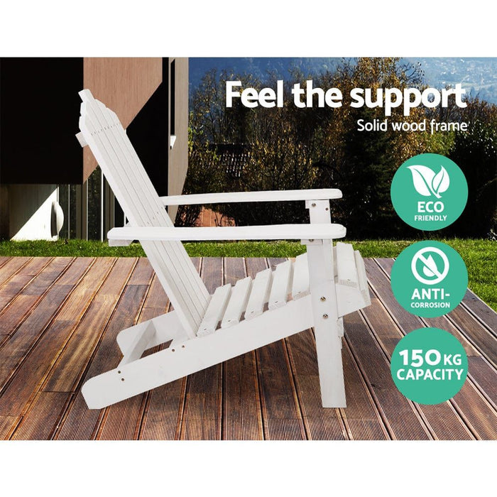 Gardeon Outdoor Sun Lounge Beach Chairs Table Setting Wooden Adirondack Patio Chair Lounges -Home Living Store - -