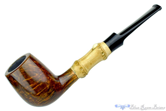Blue Room Briars is proud to present this George Boyadjiev Pipe 111 B Grade Billiard with Bamboo