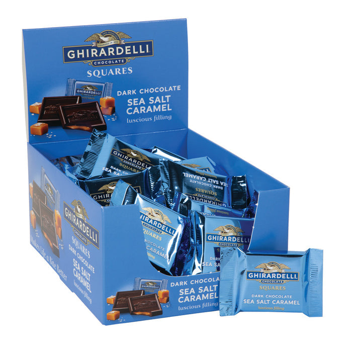 Ghirardelli Dark Chocolate Salted Caramel Squares Bulk Candy - 55 Count