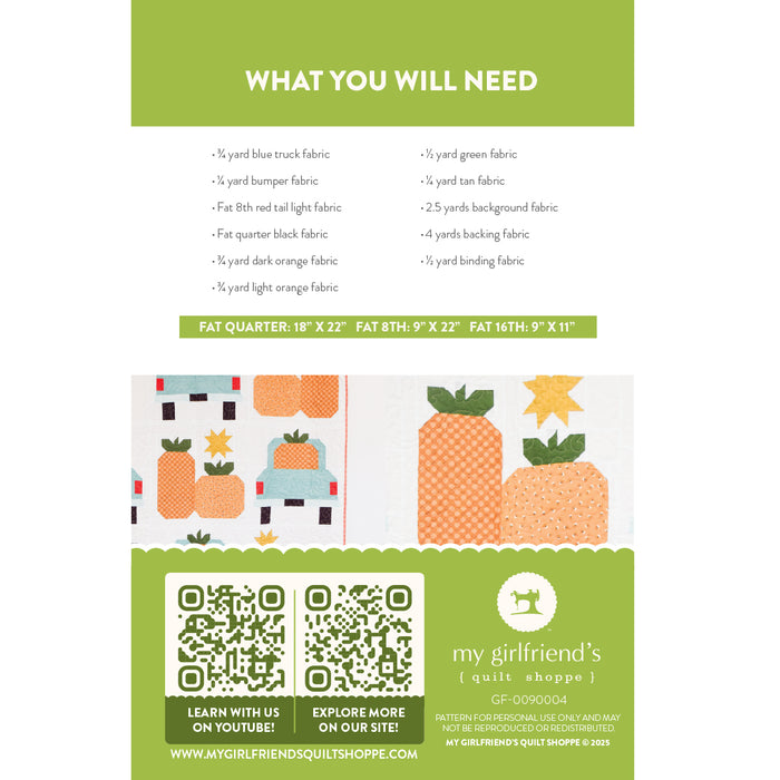 Giant Pumpkin Harvest Quilt (Downloadable Sewing Pattern)