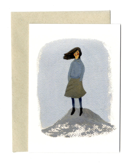 Girl on a rock card