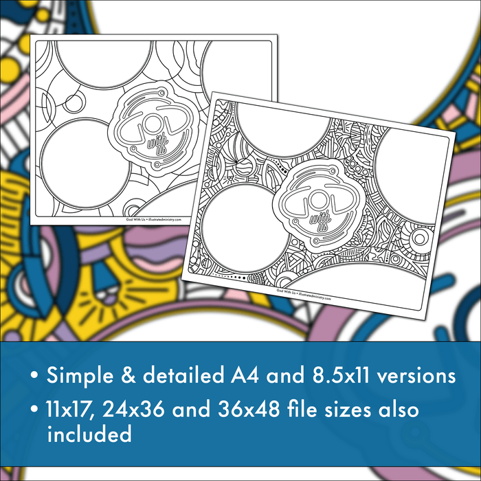 God With Us Coloring Page & Poster