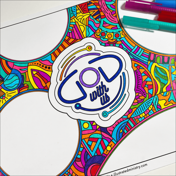 God With Us Coloring Page & Poster