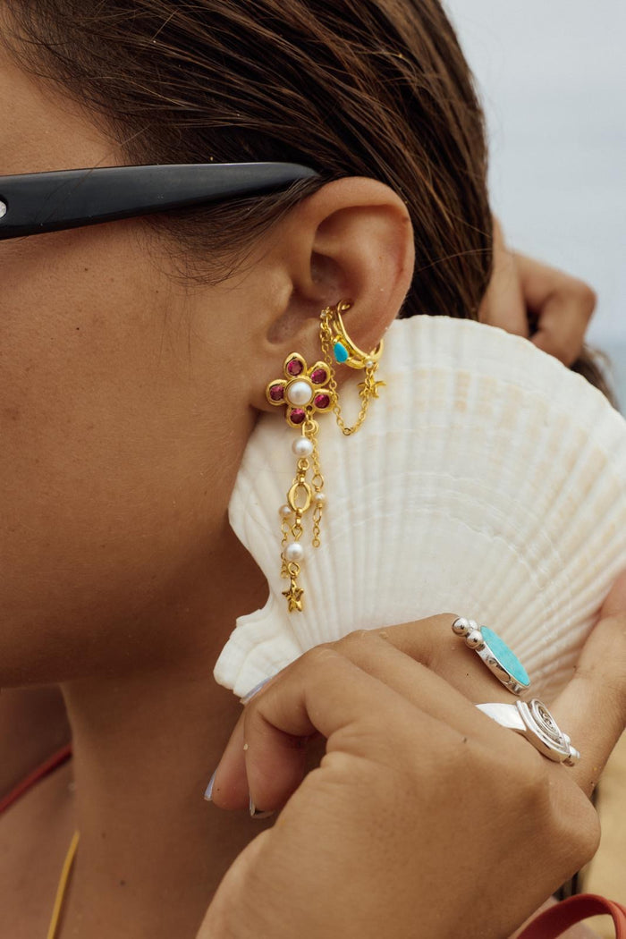 Golden Azure Ear Cuff