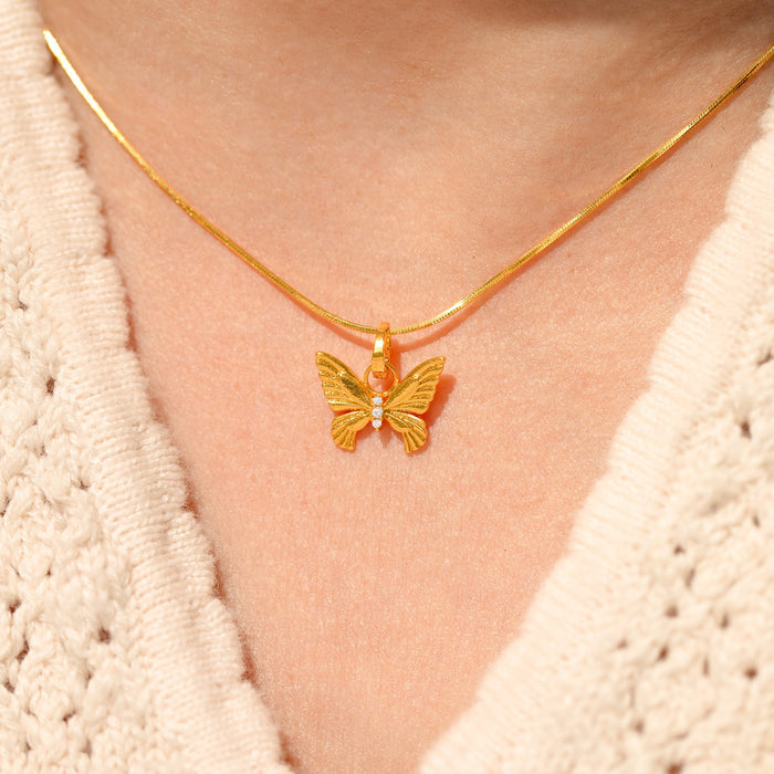 Golden Butterfly Charm Necklace