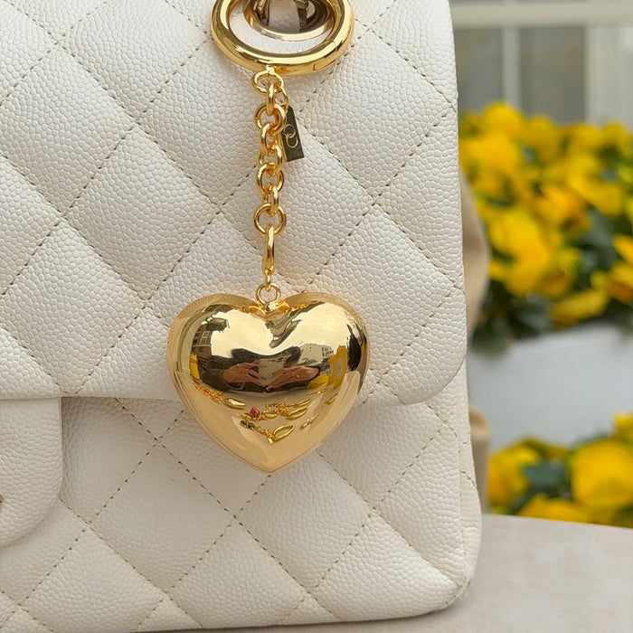 Golden Heart Bag Charm