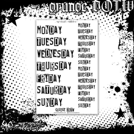 Grunge Days of the Week