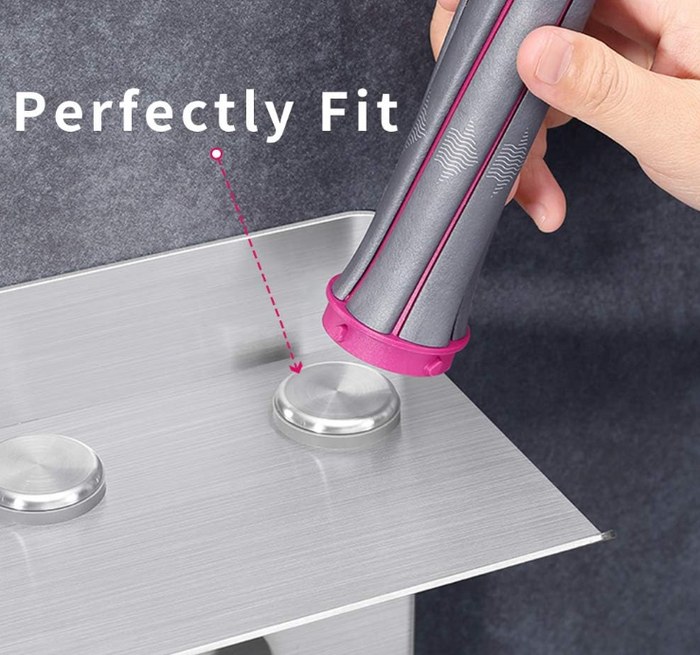 Hair Dryer Holder for Dyson Supersonic Hair Dryer, for Dyson Airwrap Styler Organizer Storage Shelf 2in1 Wall Mounted Stand Fits Curler Diffuser Two Nozzles for Bathroom Bedroom Hair Salon Barbershop