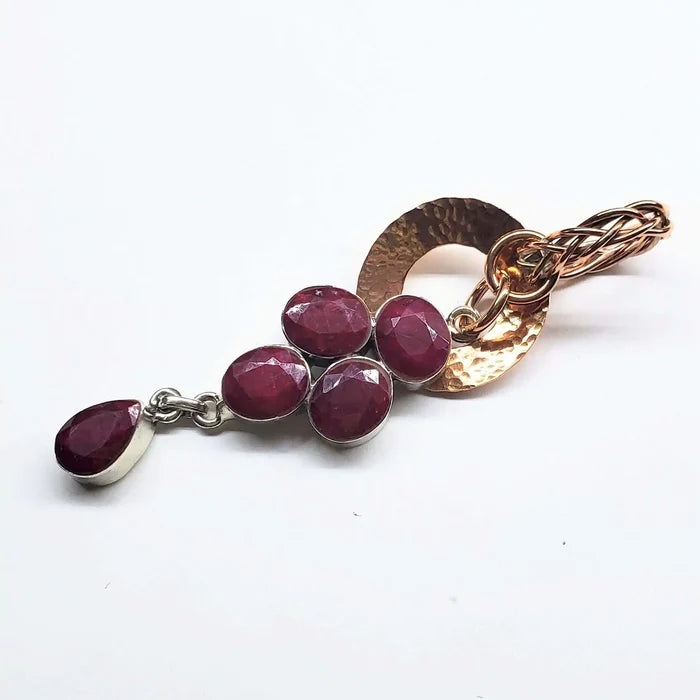 AMD1335Handmade Copper 5 Wire Braided Hammered Ruby Donut PendantCharms & PendantsNecklace$ 91.00Alexa Martha Designs