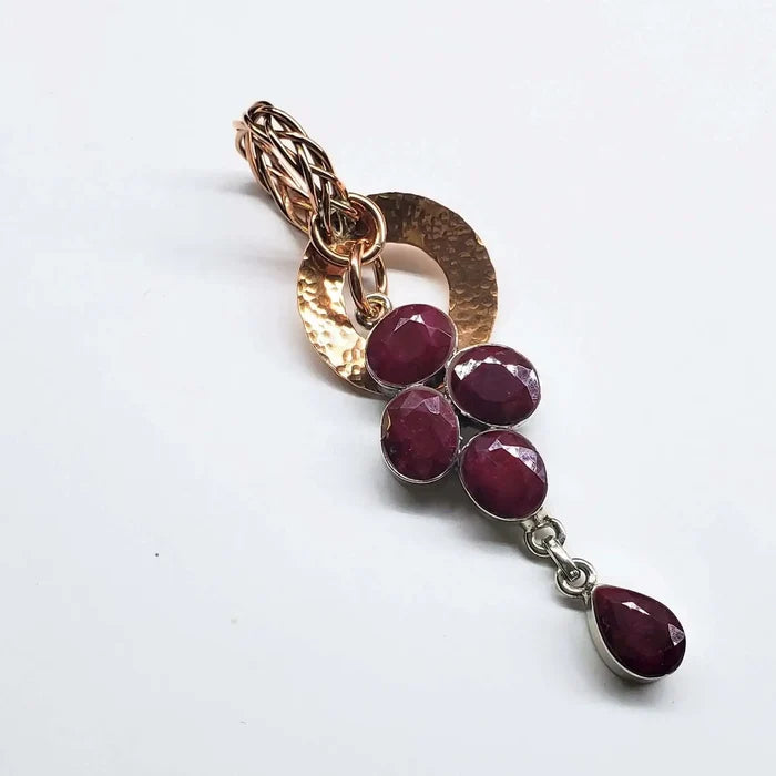 AMD1335Handmade Copper 5 Wire Braided Hammered Ruby Donut PendantCharms & PendantsNecklace$ 91.00Alexa Martha Designs