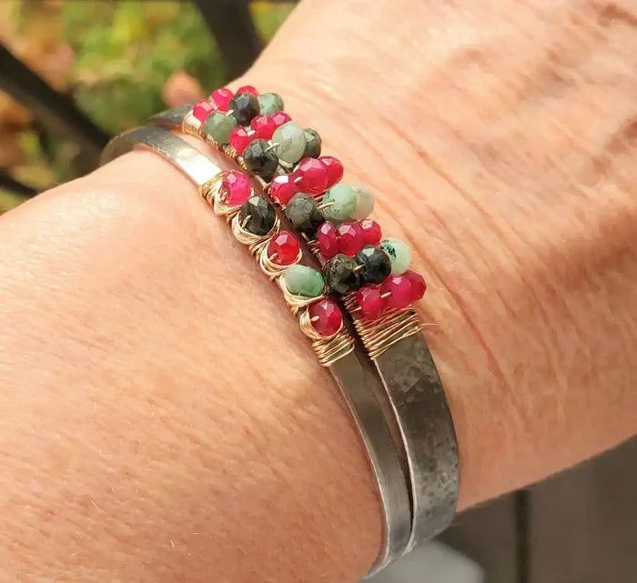 AMD1343gold filled ruby emerald cuffsBraceletsCuff Bracelet$ 81.00Alexa Martha Designs