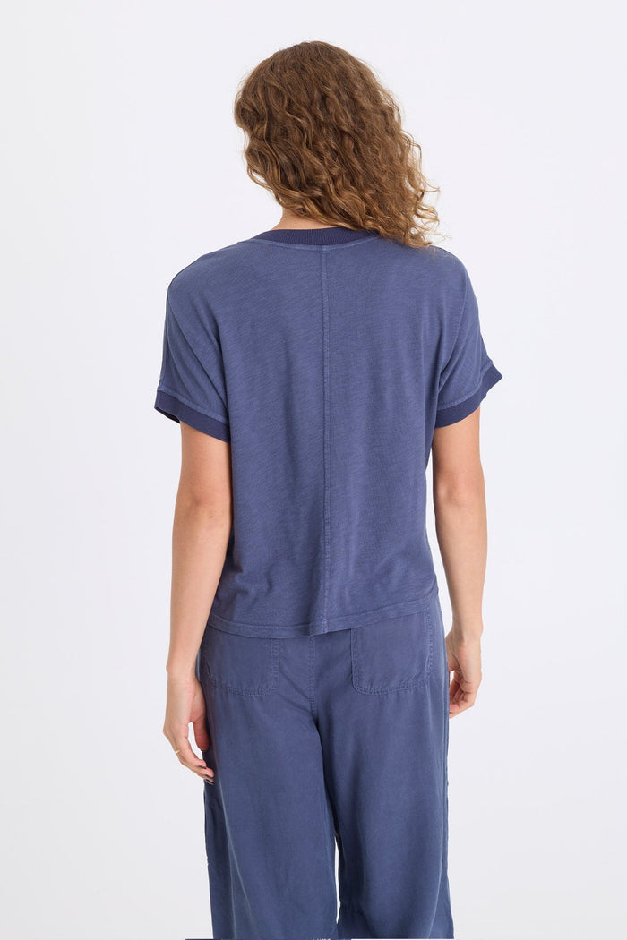 XCVI Hanno Embroidered Twill V-Neck Top