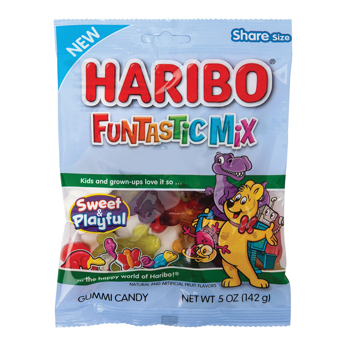 Haribo Funtastic Mix Gummy Candy Peg Bag - 12 Count