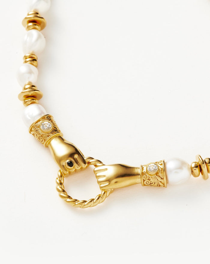 Harris Reed In Good Hands Chunky Beaded Gemstone Necklace | 18ct Gold Plated/Pearl Necklaces Missoma
