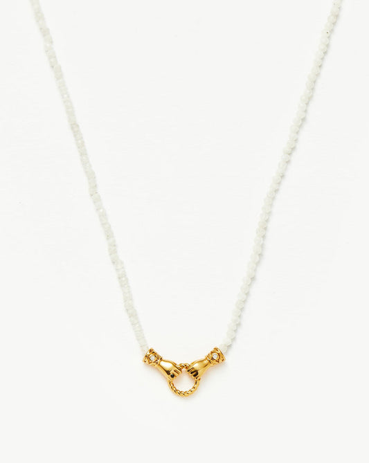 Harris Reed In Good Hands Mini Beaded Gemstone Necklace | 18ct Gold Plated/Rainbow Moonstone Necklaces Missoma
