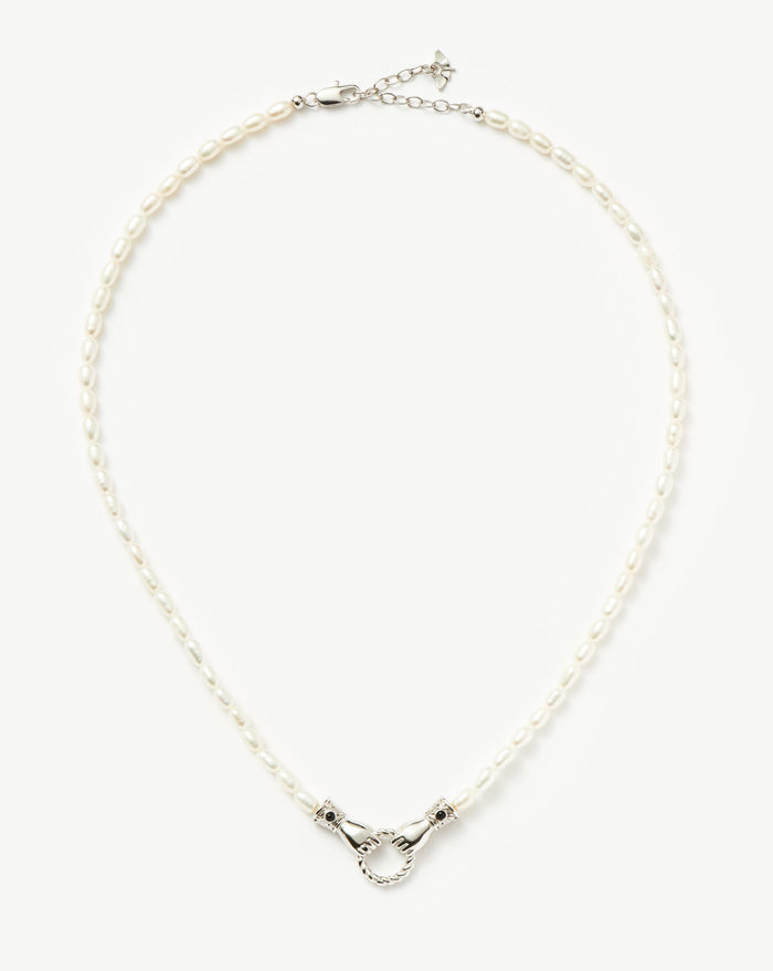 Harris Reed In Good Hands Pearl Necklace | Silver Plated/Pearl & Black Onyx Necklaces Missoma