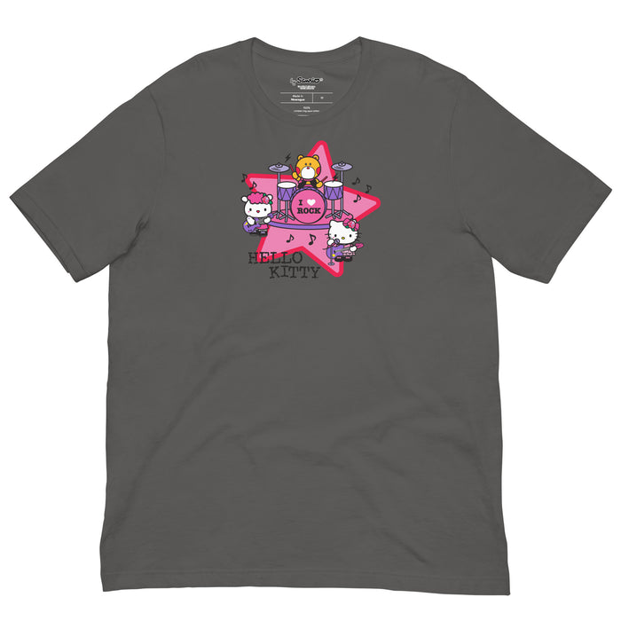 Hello Kitty I Love Rock Tee Apparel Printful Asphalt S