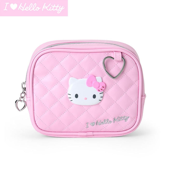 Hello Kitty Pink Quilted Zipper Pouch (I Love Hello Kitty Series) Bags Japan Original