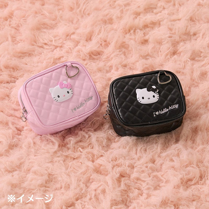 Hello Kitty Pink Quilted Zipper Pouch (I Love Hello Kitty Series) Bags Japan Original