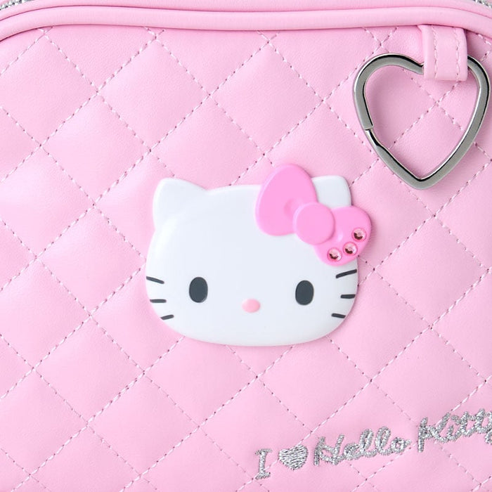 Hello Kitty Pink Quilted Zipper Pouch (I Love Hello Kitty Series) Bags Japan Original