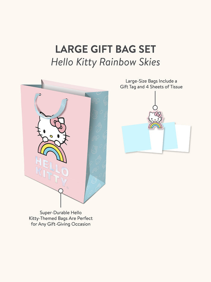 Hello Kitty x Studio Oh! Rainbow Skies Gift Bag Set (Large) Gift Bag Sets Studio Oh!