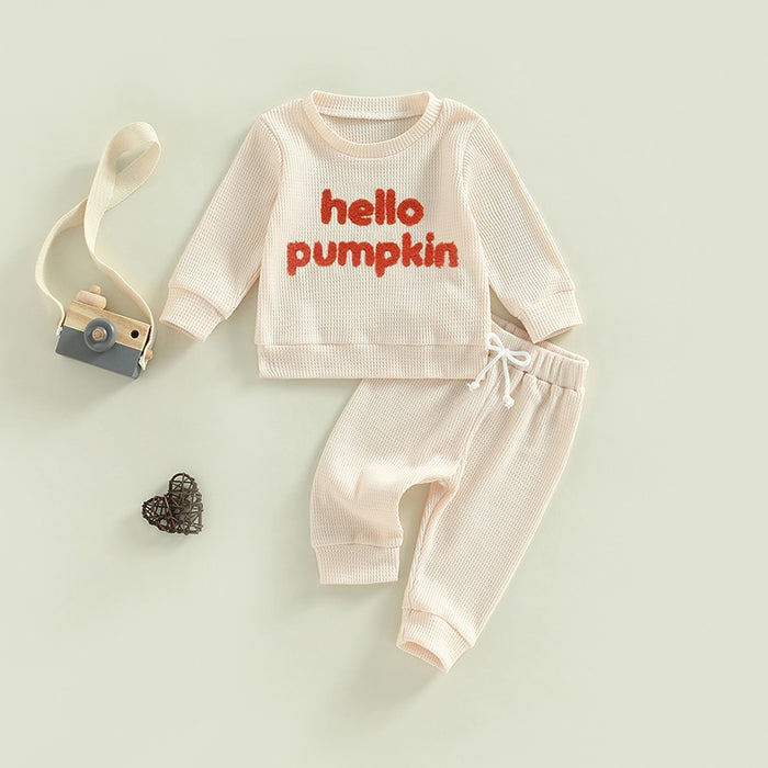 HELLO PUMPKIN Waffle Knit Outfit