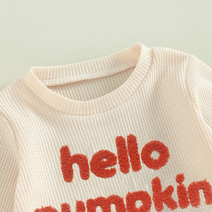 HELLO PUMPKIN Waffle Knit Outfit