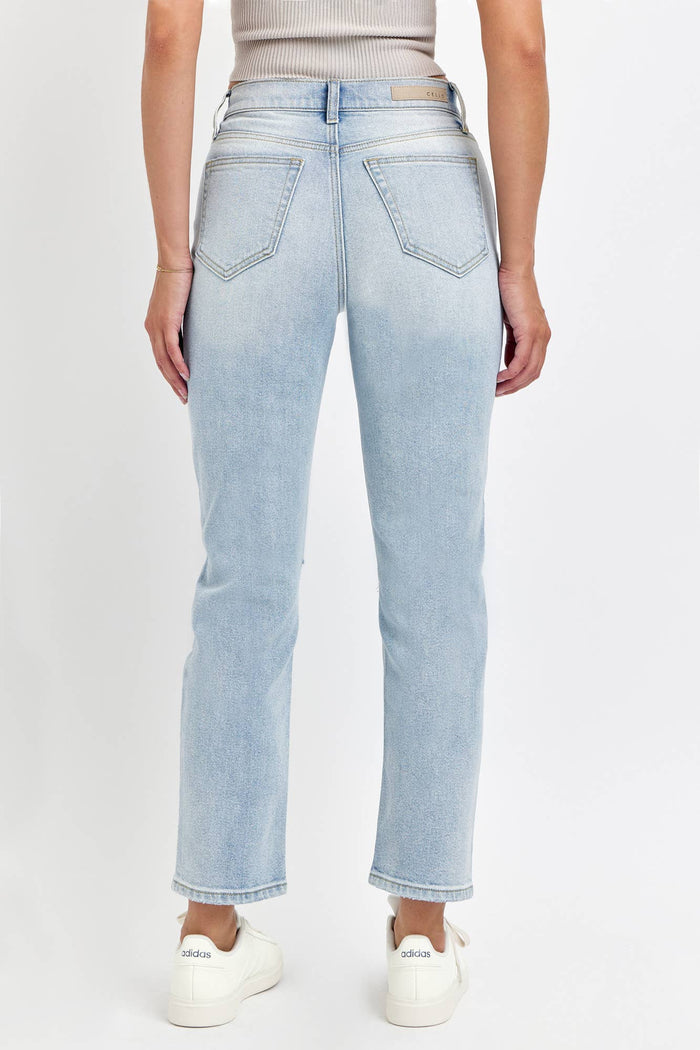 High Rise Straight Back Pockets