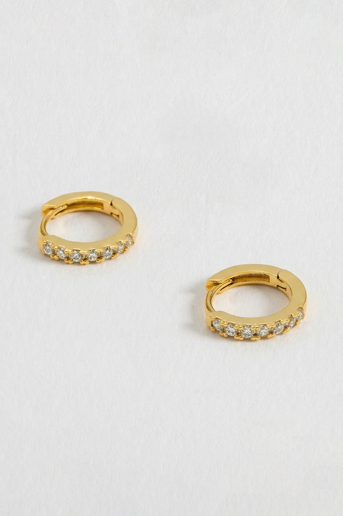 Hoop Earrings with White CZ