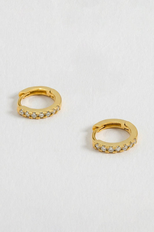 Hoop Earrings with White CZ