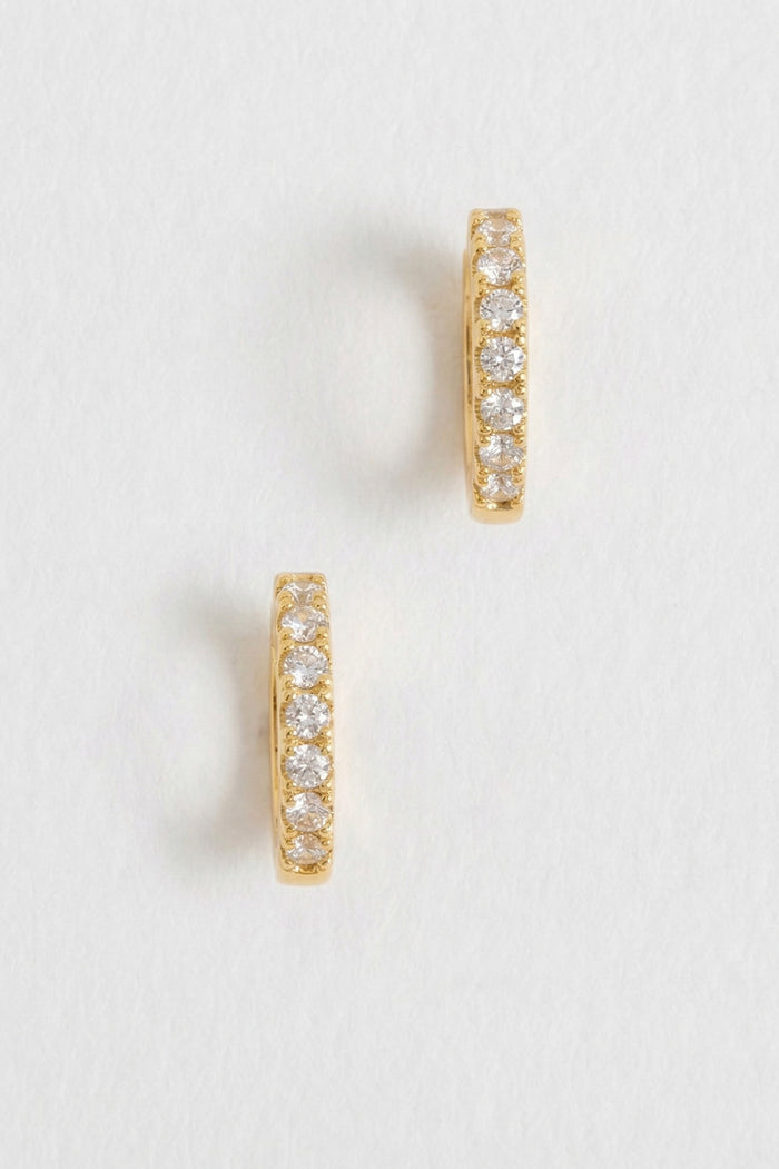 Hoop Earrings with White CZ