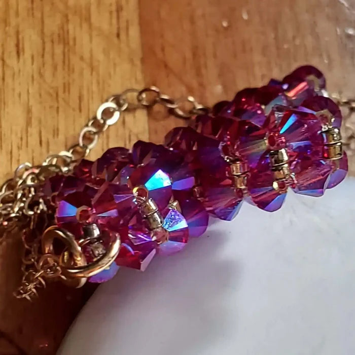 AMD1270Hot Pink Swarovski Crystal Cross Necklace - HandmadeJewelryNecklace$ 100.00Alexa Martha Designs