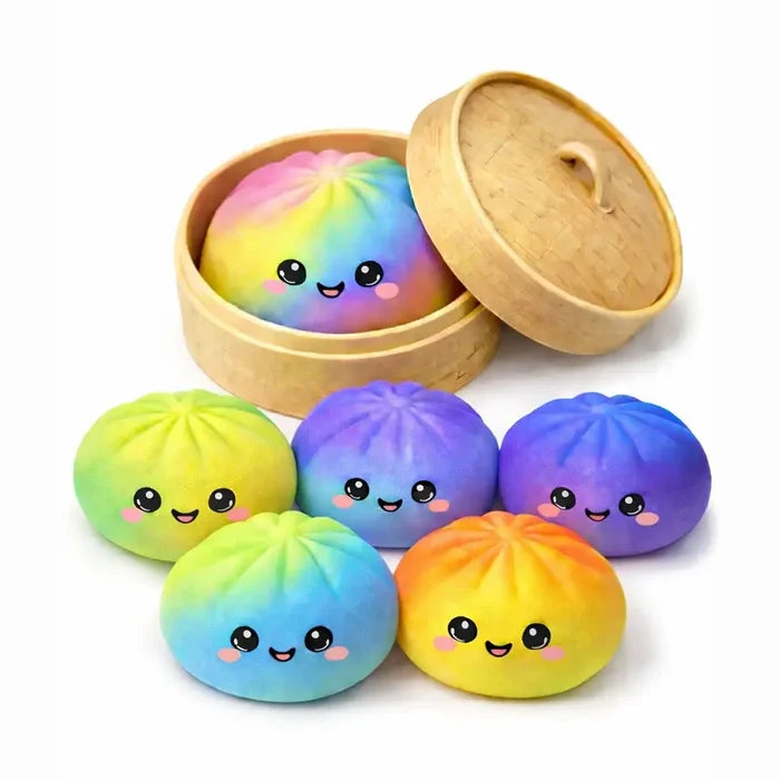 HPC Mystery Squishy Dumplings w/ Faces - 3.5 Inch TIE DYE Sensory Toy