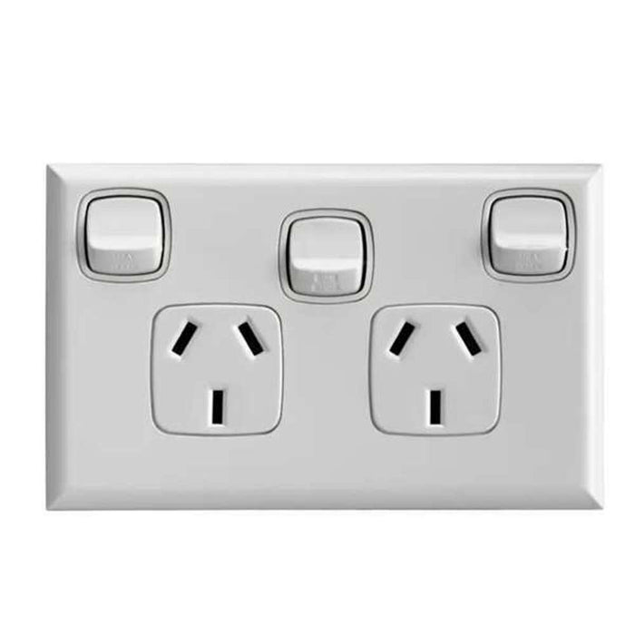HPM Double GPO 10A White **