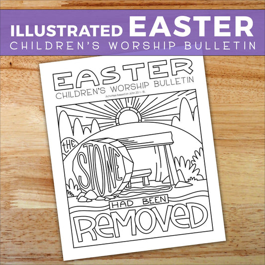 Illustrated Easter Children's Worship Bulletin