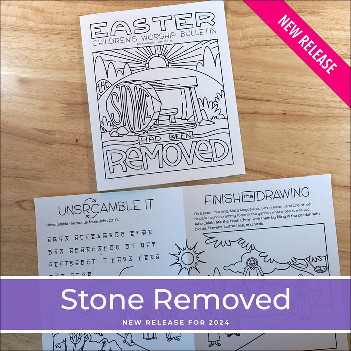 Illustrated Easter Children's Worship Bulletin
