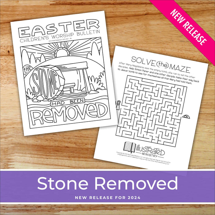 Illustrated Easter Children's Worship Bulletin