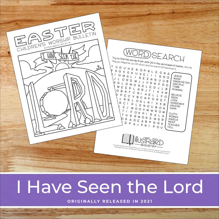 Illustrated Easter Children's Worship Bulletin
