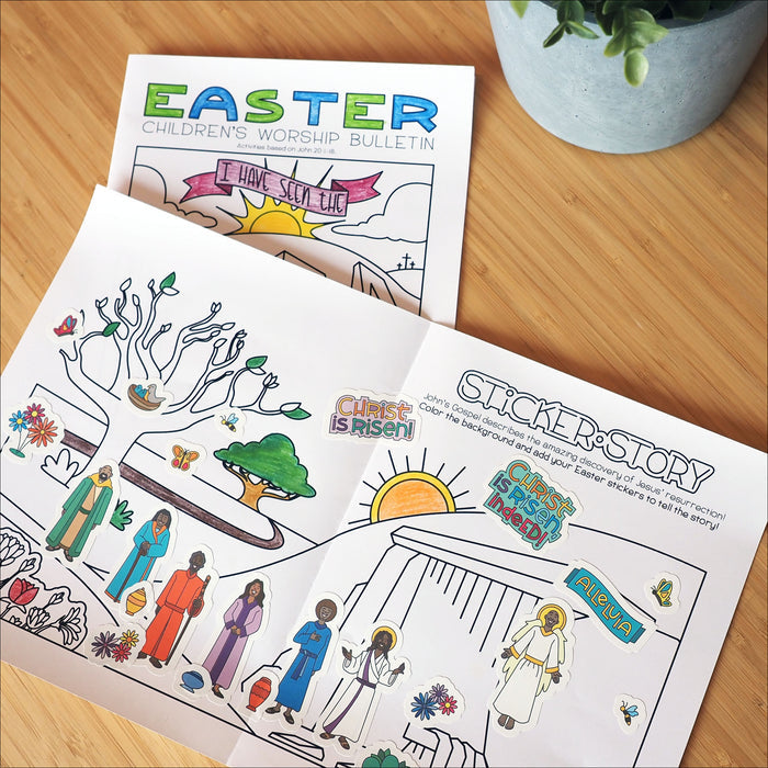 Illustrated Easter Children's Worship Bulletin