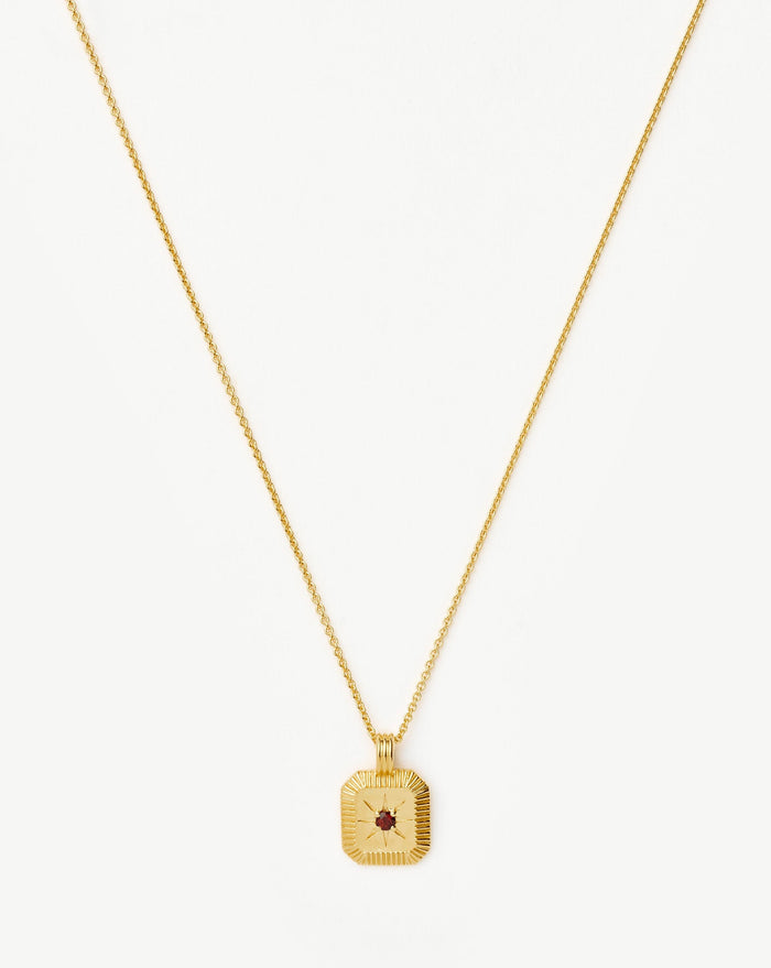 Star Ridge Birthstone Pendant Necklace | 18ct Gold Vermeil/Garnet Necklaces Missoma
