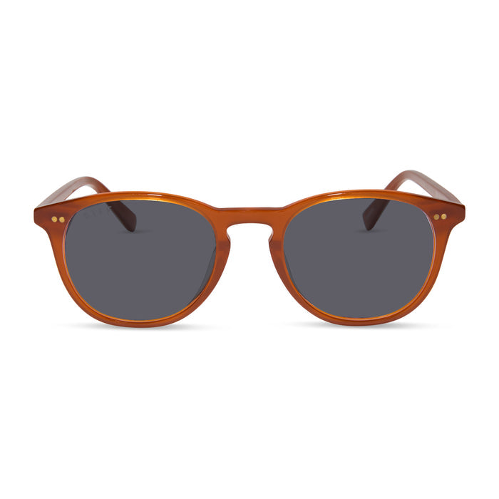 diff eyewear featuring the jaxson square prescription sunglasses with a burnt ochre frame front view