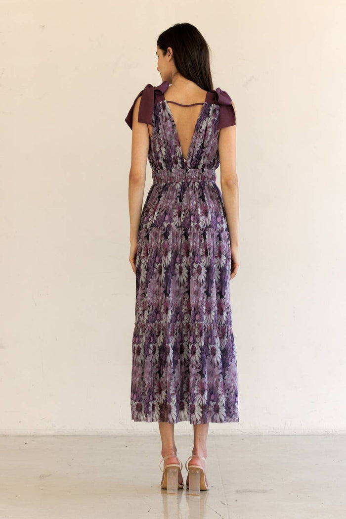 JD4447-14-FLORAL TIERED MAXI DRESS: PURPLE FLORAL