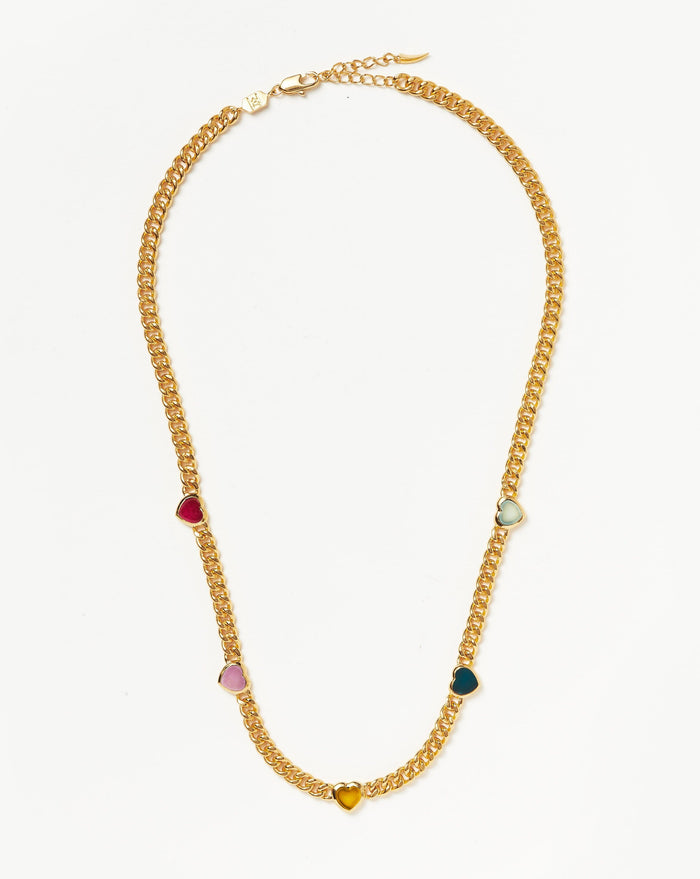 Jelly Heart Gemstone Charm Necklace | 18ct Gold Plated/Multi Quartz Necklaces Missoma