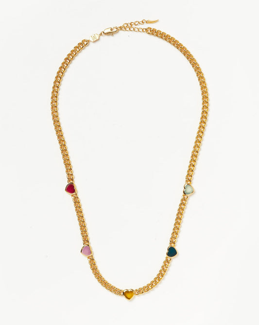 Jelly Heart Gemstone Charm Necklace | 18ct Gold Plated/Multi Quartz Necklaces Missoma